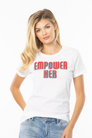 Empower Her Feminist Graphic Tee - White