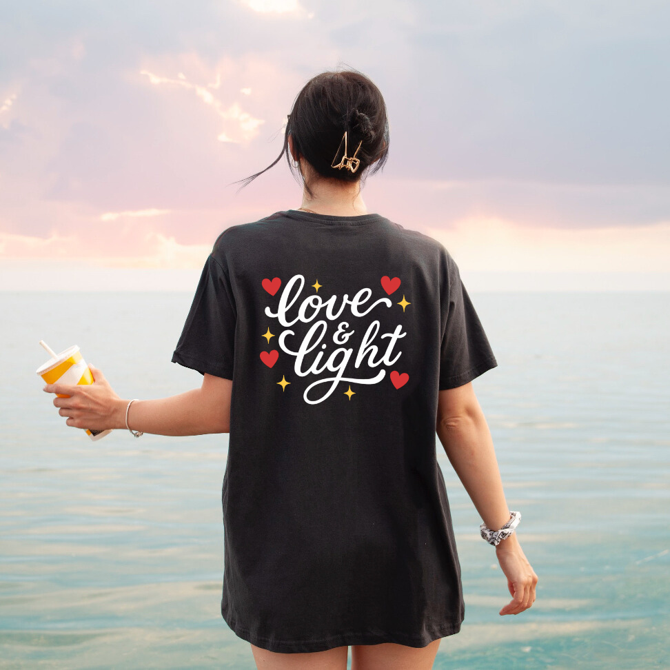 Love & Light Black Back Print - Christian Shirt