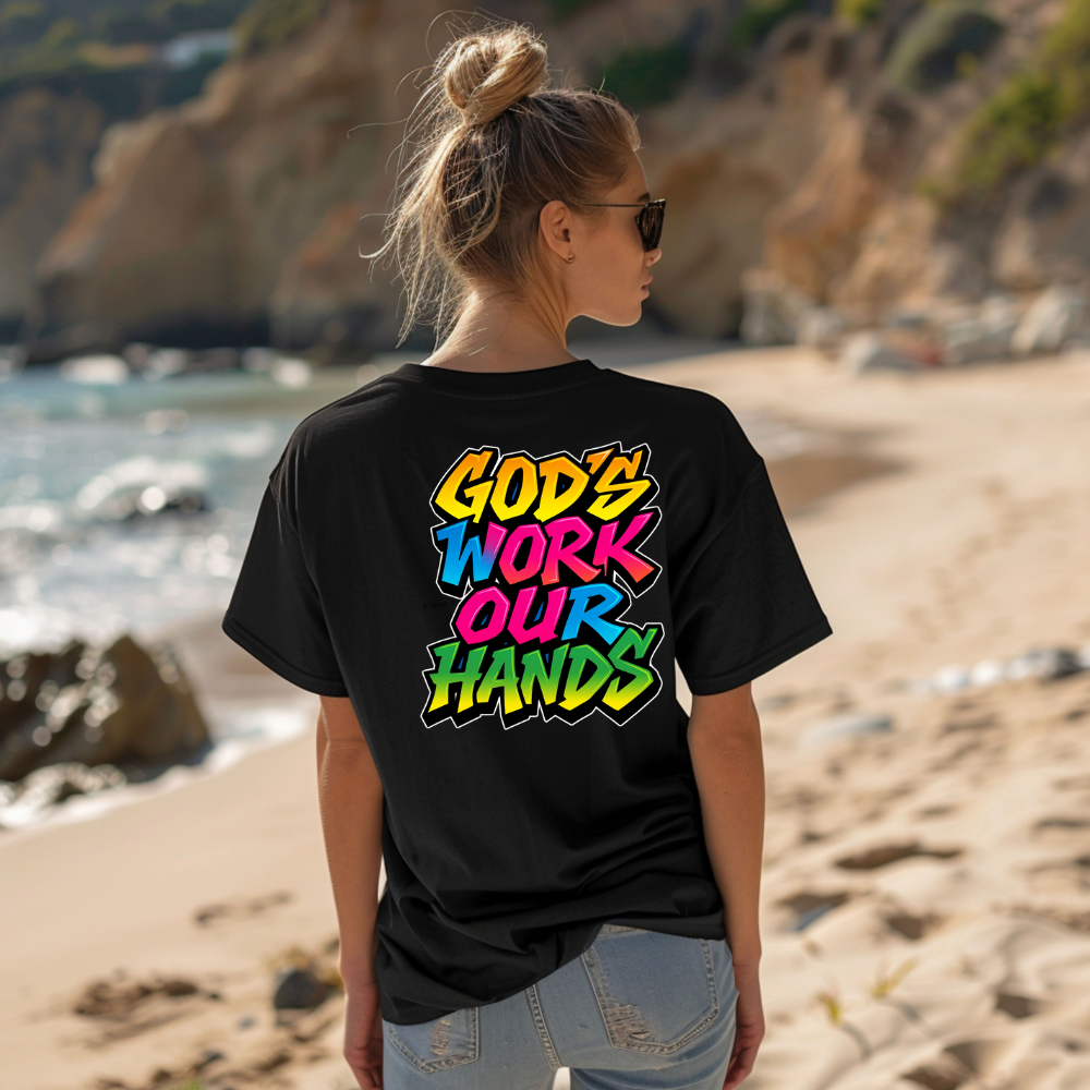 God's Work, Our Hands Bright Graffiti Tee