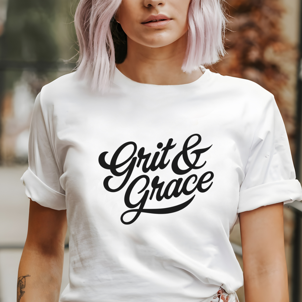 Grit & Grace Women's Graphic Tee - White