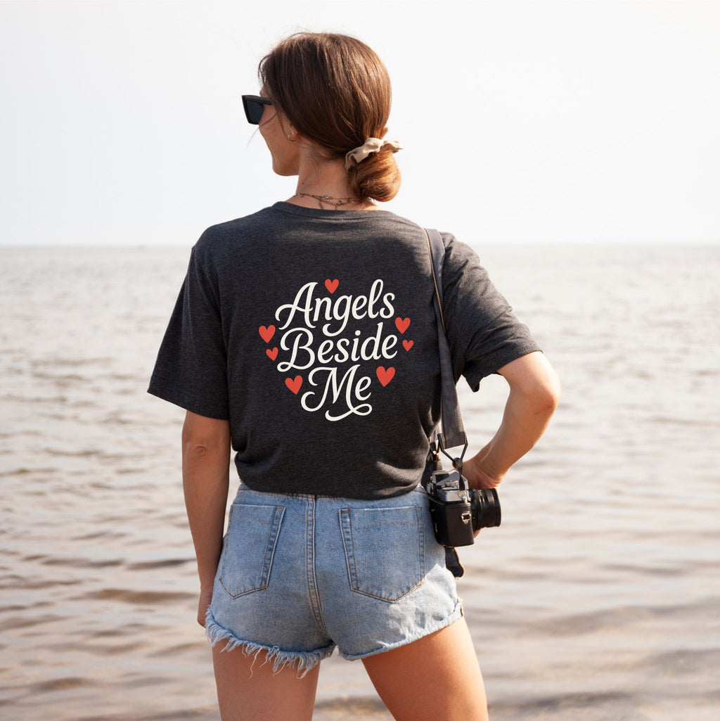 Angels Beside Me - Back Print Christian Tee