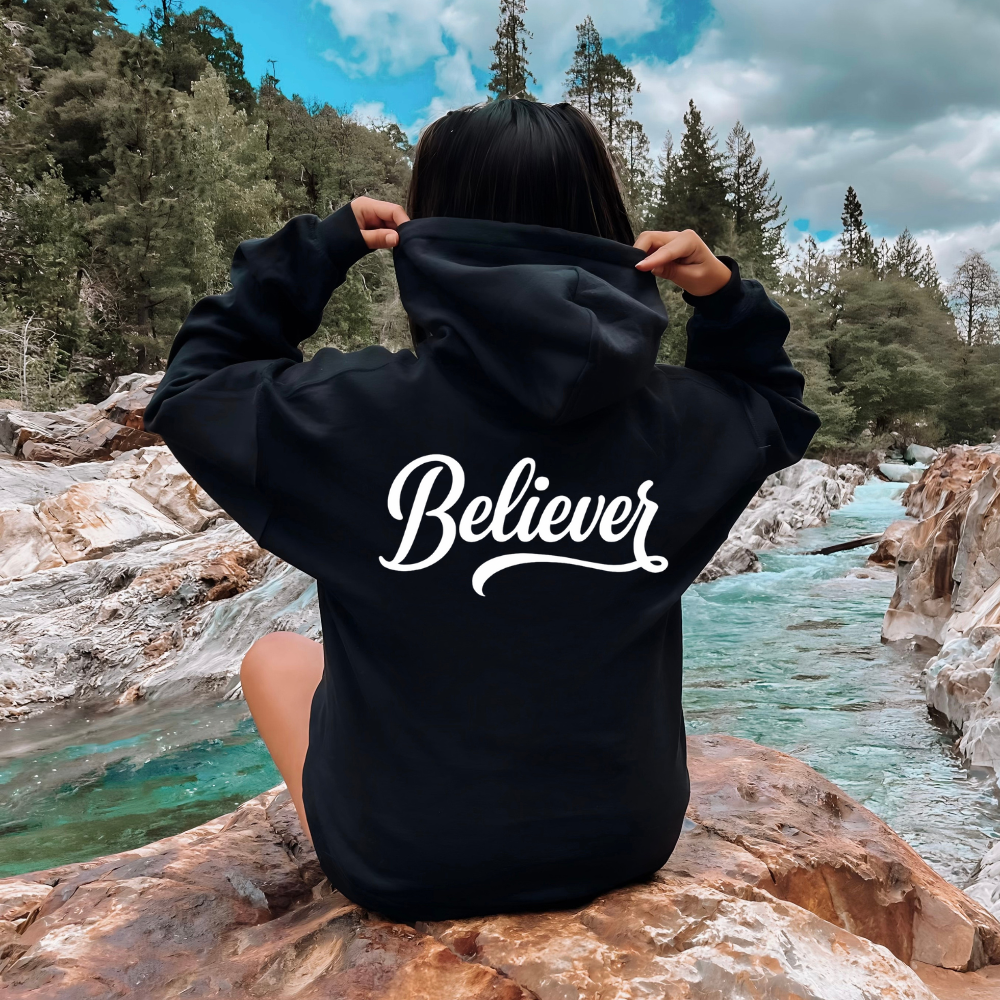 Believer Zip Hoodie - Black