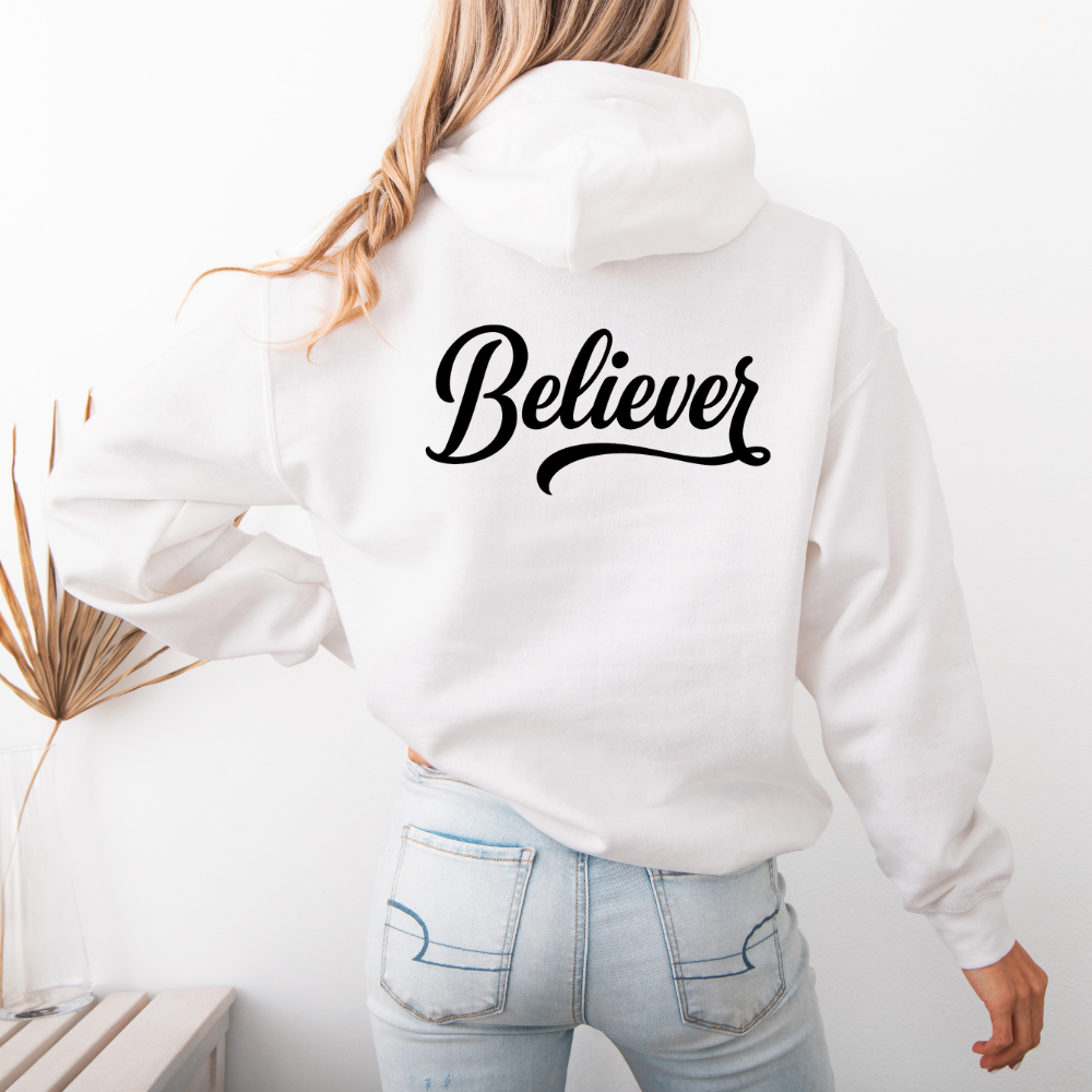 Believer Zip Hoodie - White