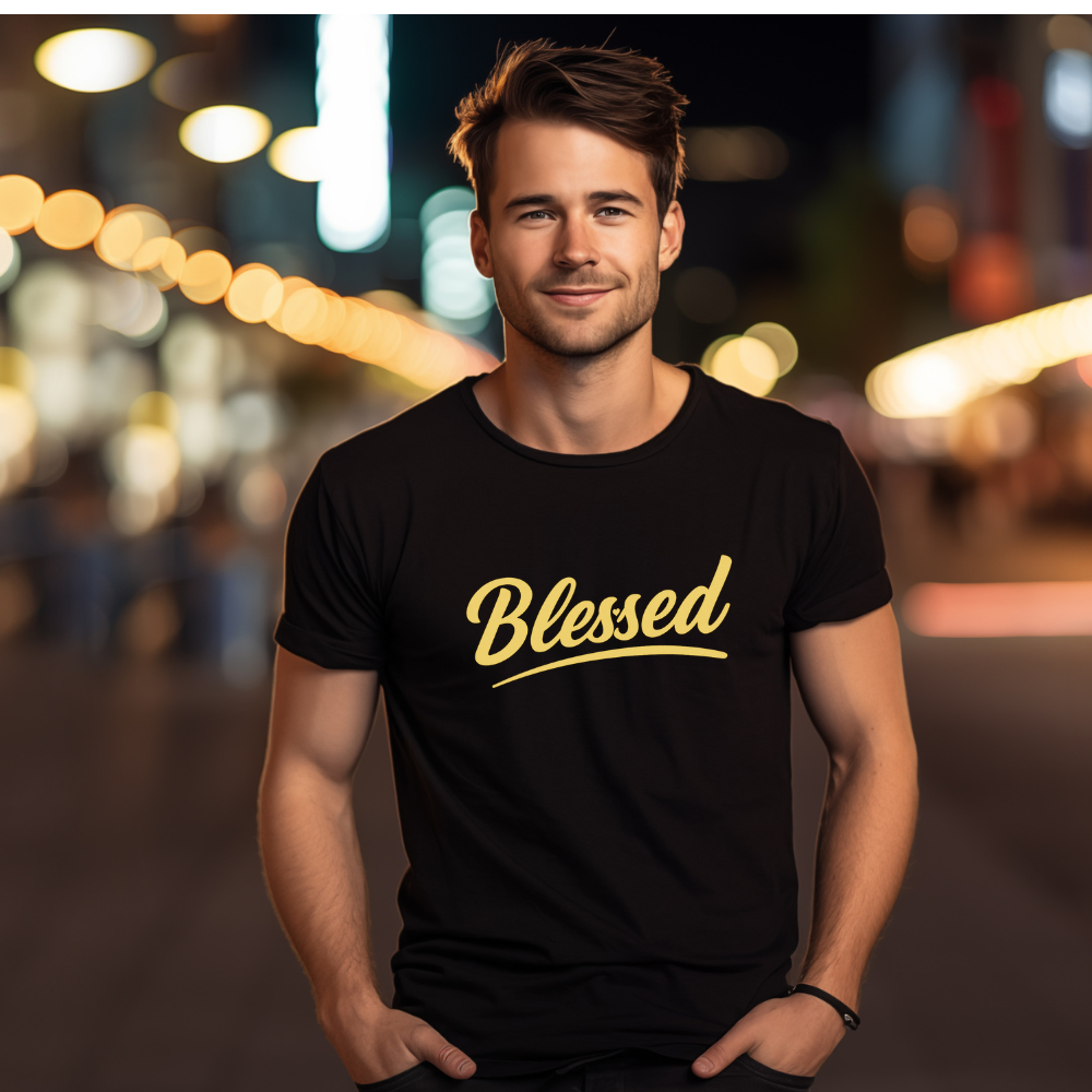 Golden Blessed Tee - Unisex Christian Tee