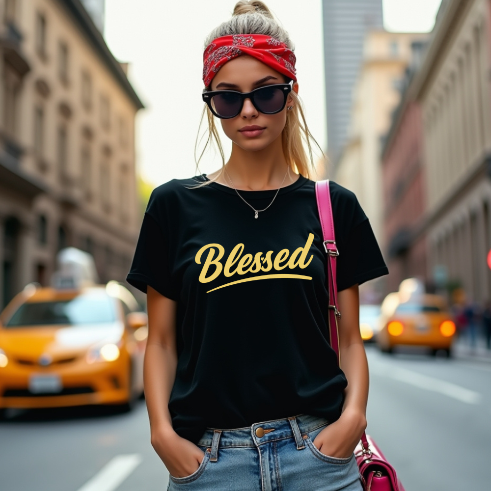 Golden Blessed Tee - Unisex Christian Tee