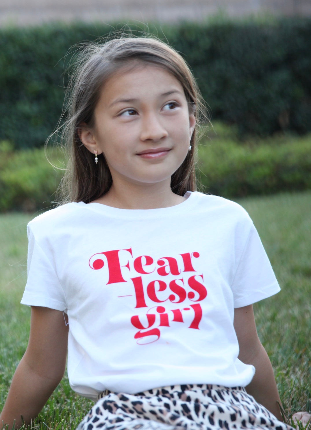 Fearless Girl Youth Graphic Tee - White