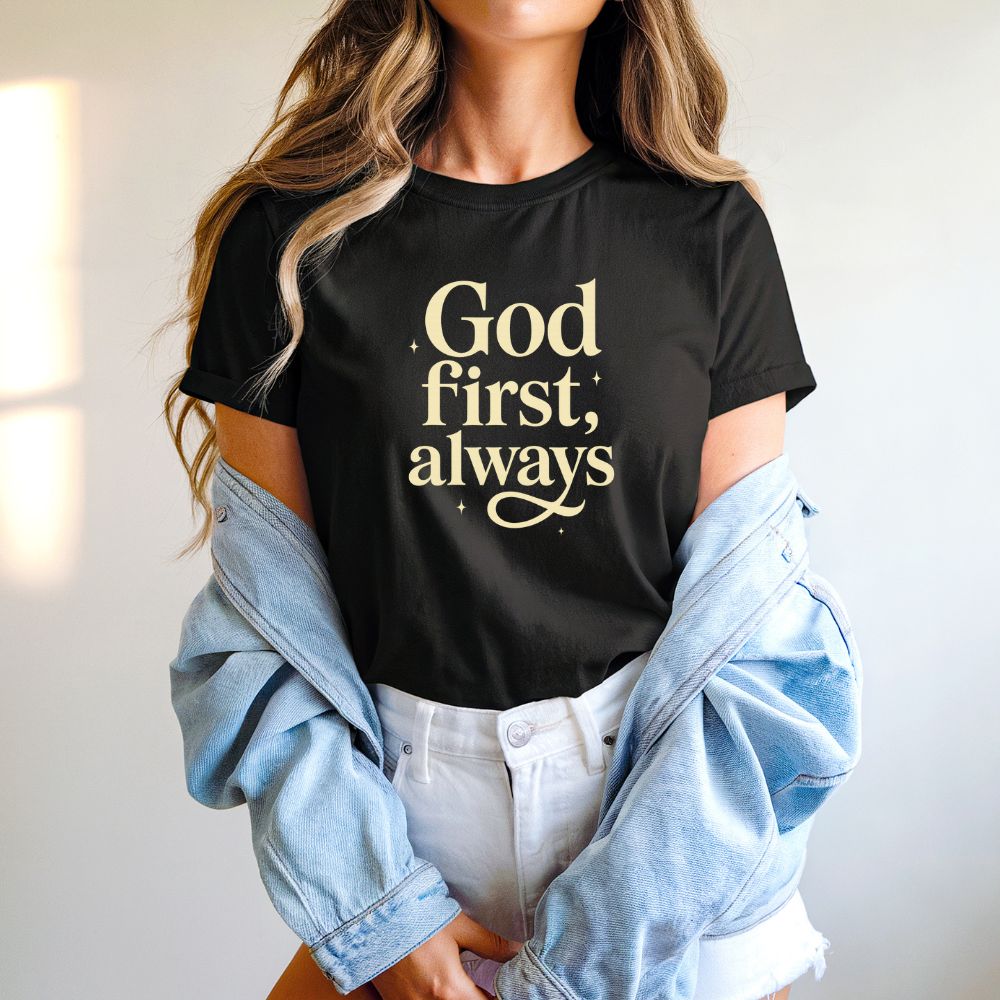 God First, Always Graphic Tee - Black