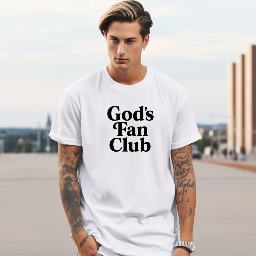 God's Fan Club Shirt - Black on White