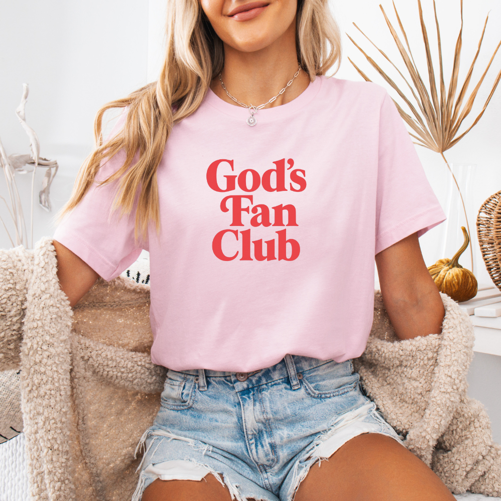 God's Fan Club Shirt - Pink and Red