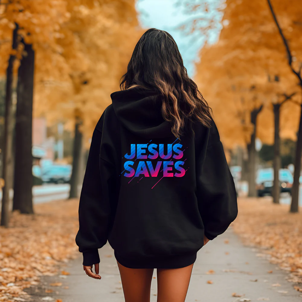 Jesus Saves Striking and Bold Zip Hoodie