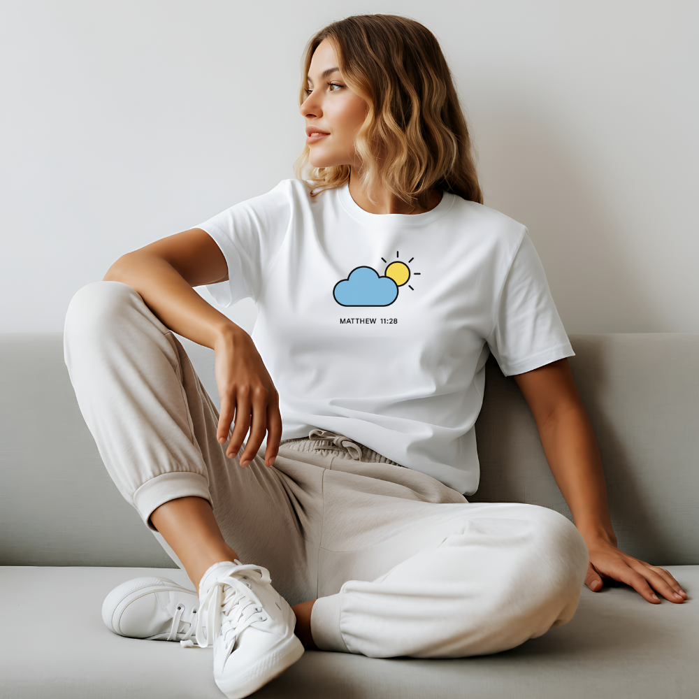 Matthew 11:28 Minimalist Bible Verse Tee