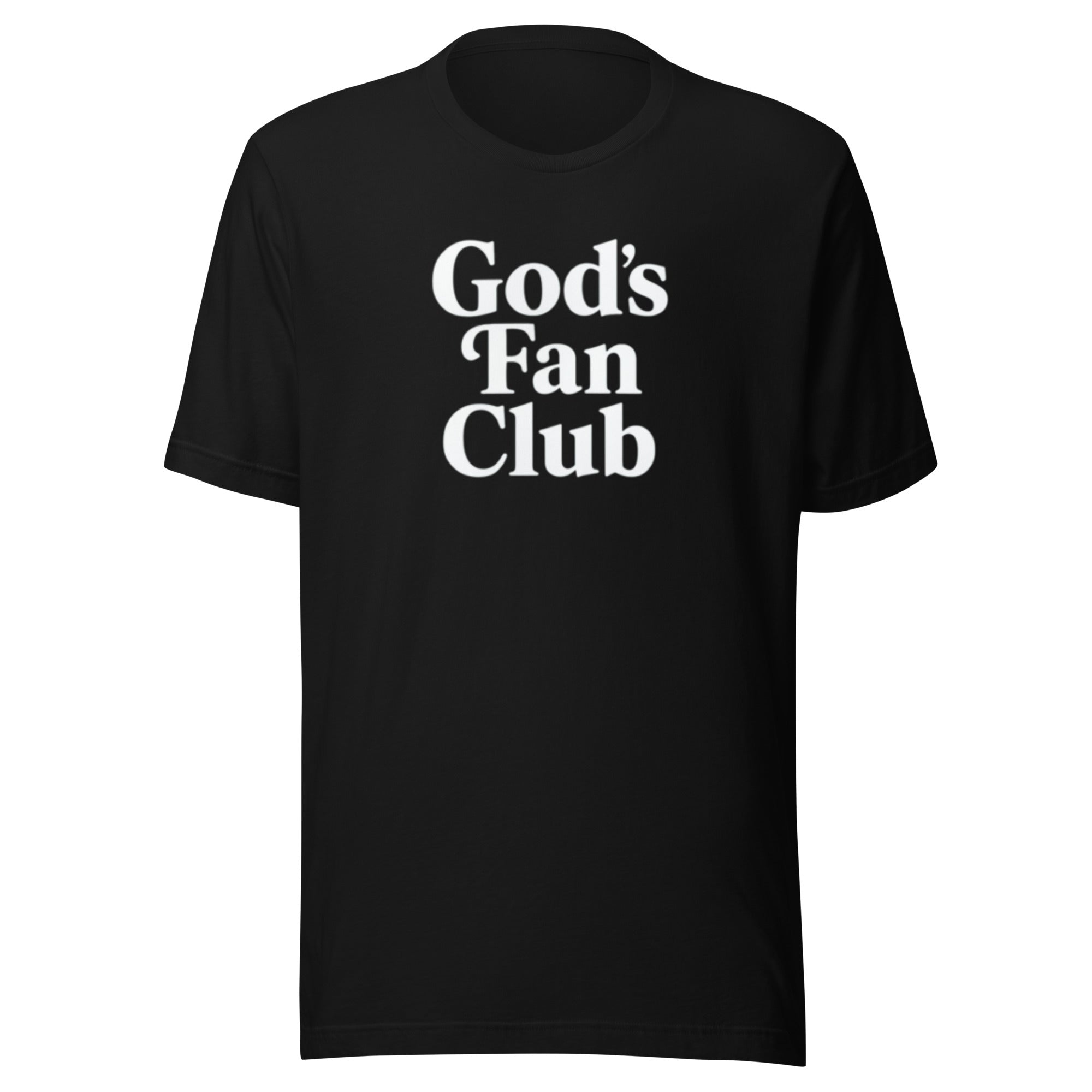 God's Fan Club Shirt - White on Black