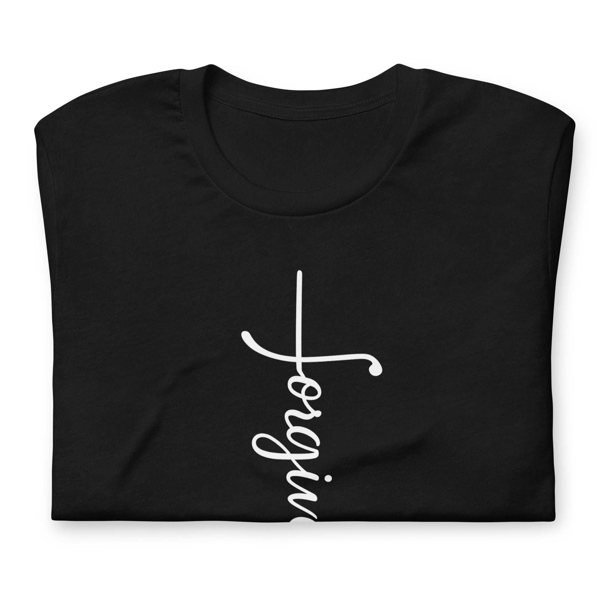 Forgiven Cross Tee - Unisex Christian Shirt in Black and White
