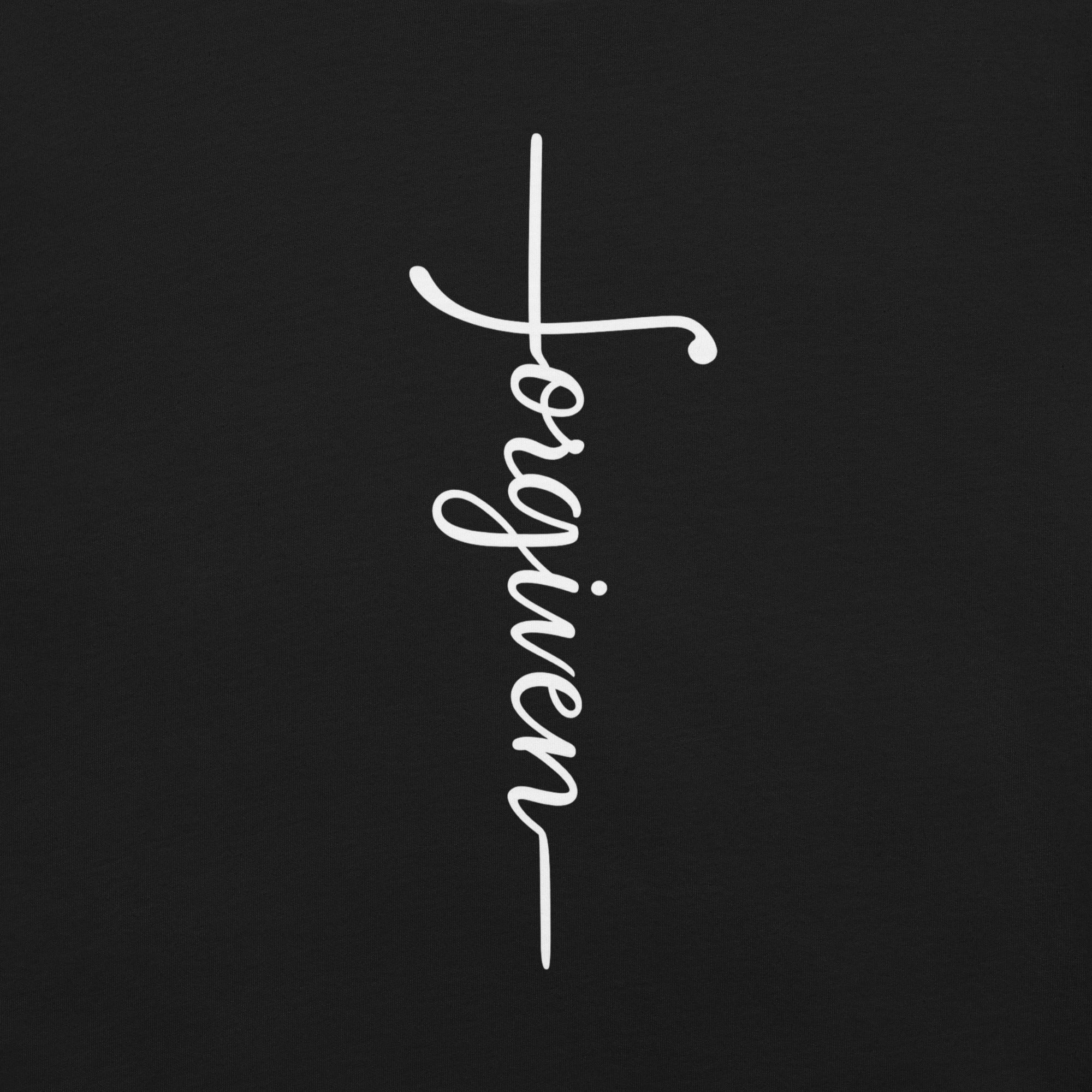Forgiven Cross Tee - Unisex Christian Shirt in Black and White