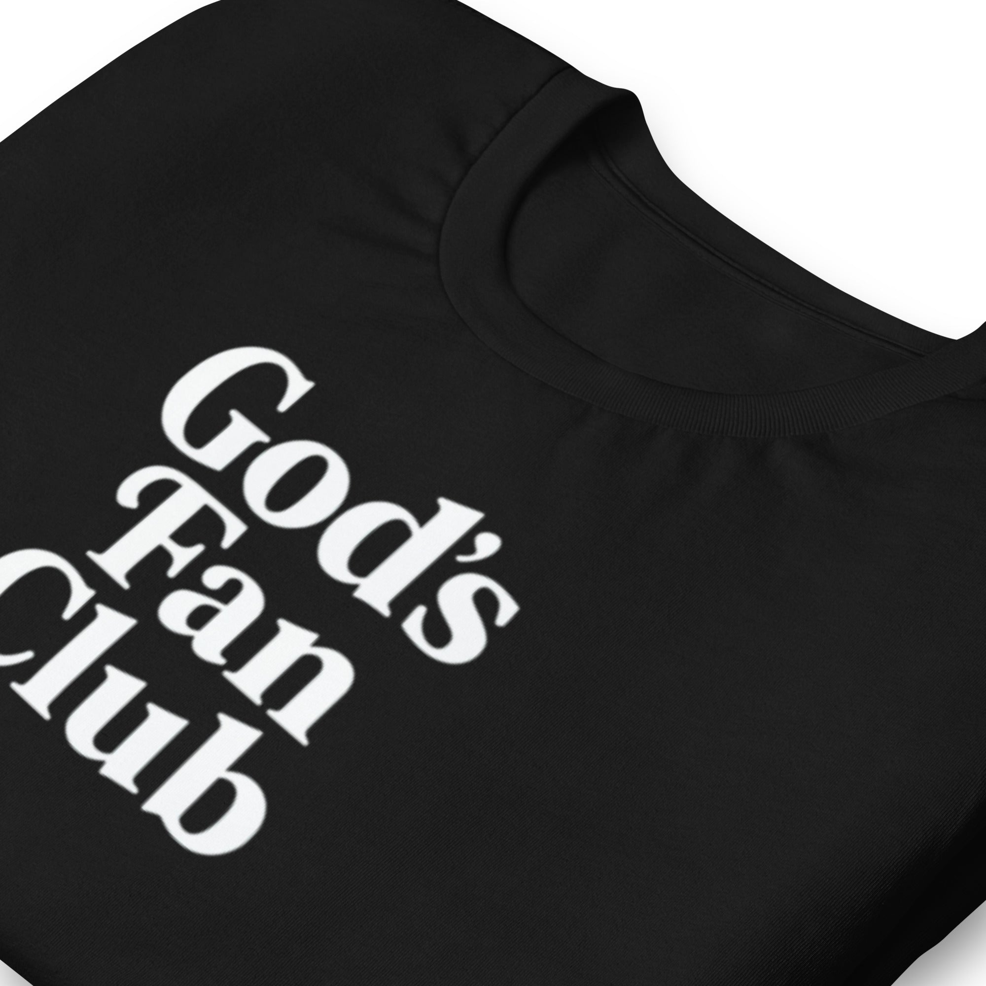 God's Fan Club Shirt - White on Black