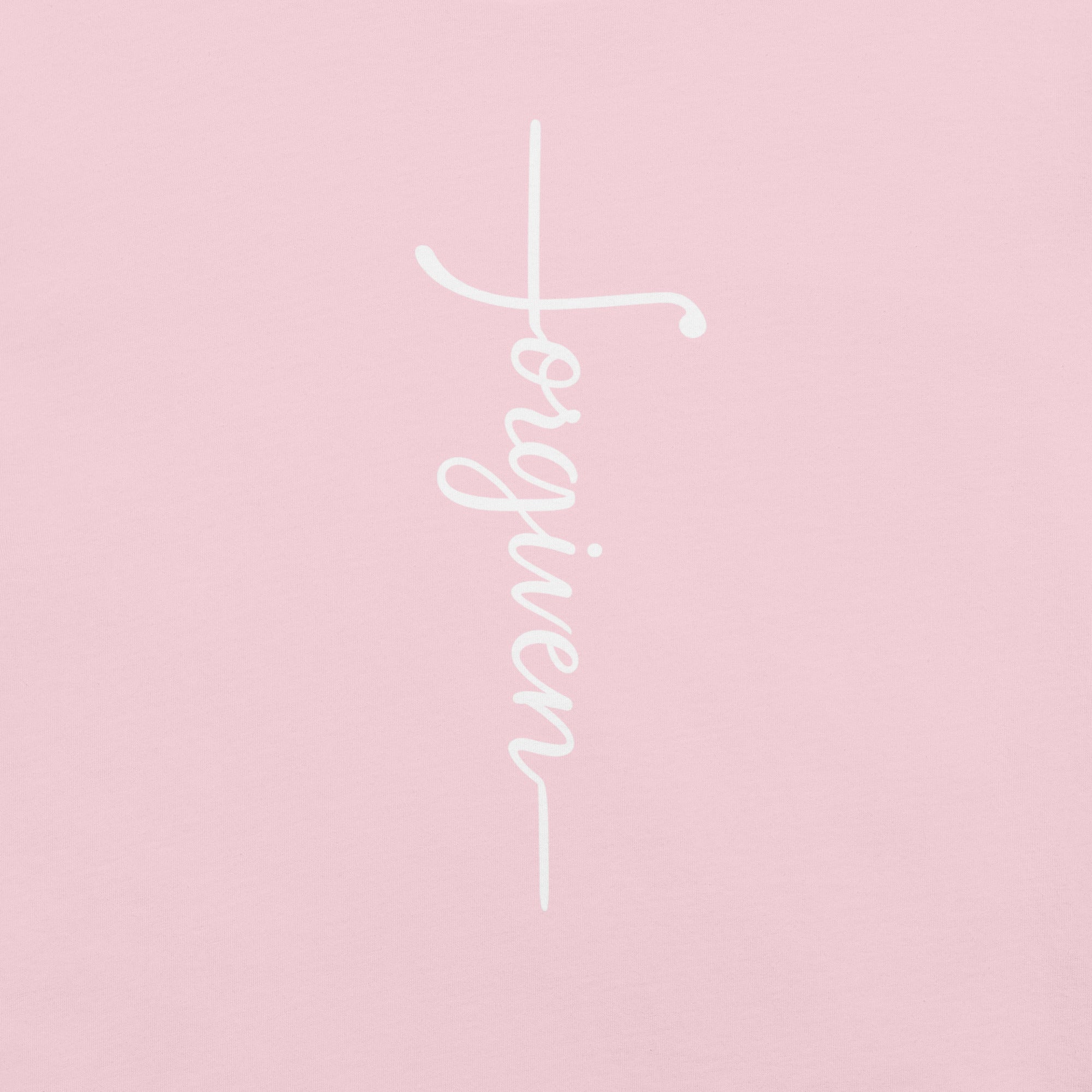 Forgiven Cross Tee - Christian Shirt in Pink and White