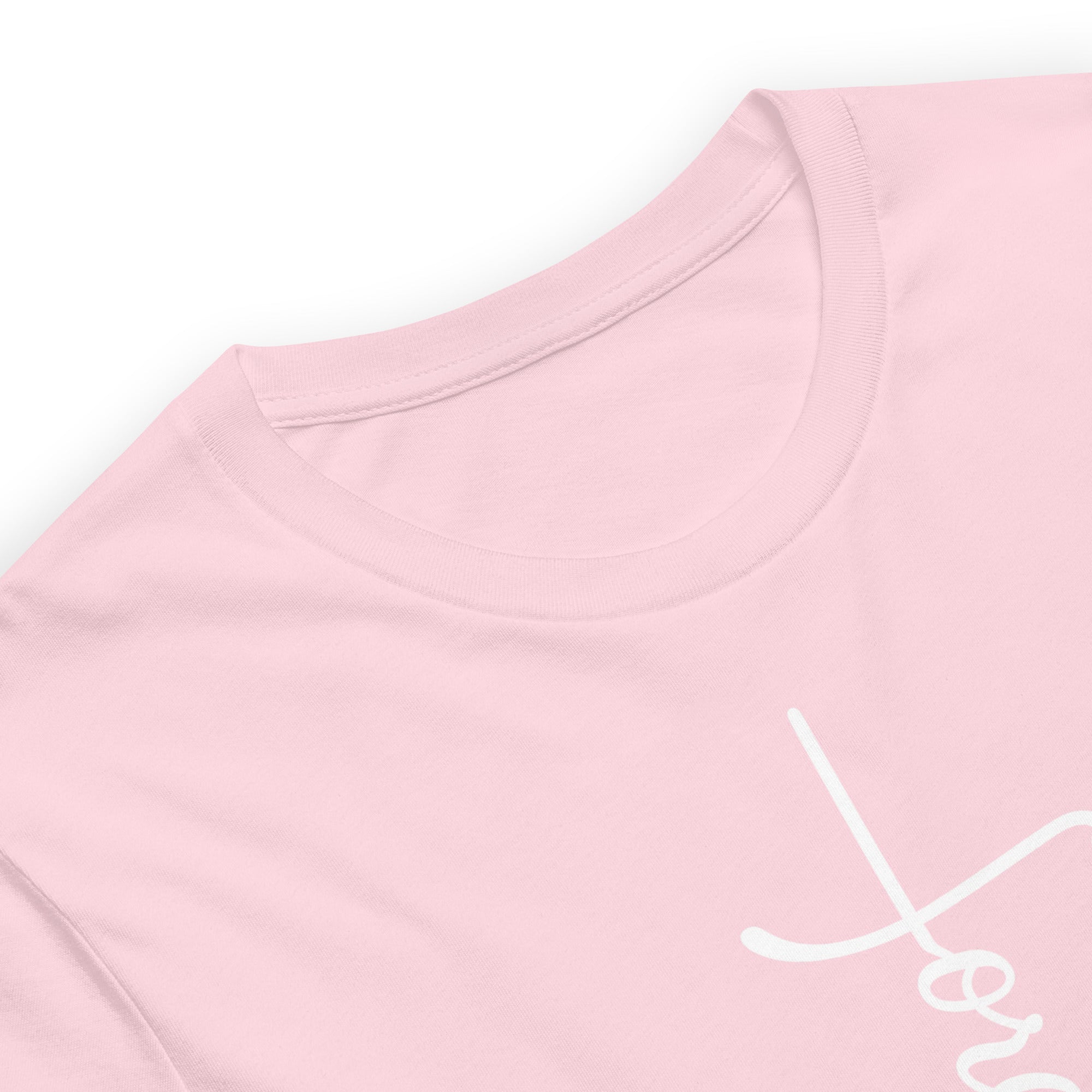 Forgiven Cross Tee - Christian Shirt in Pink and White