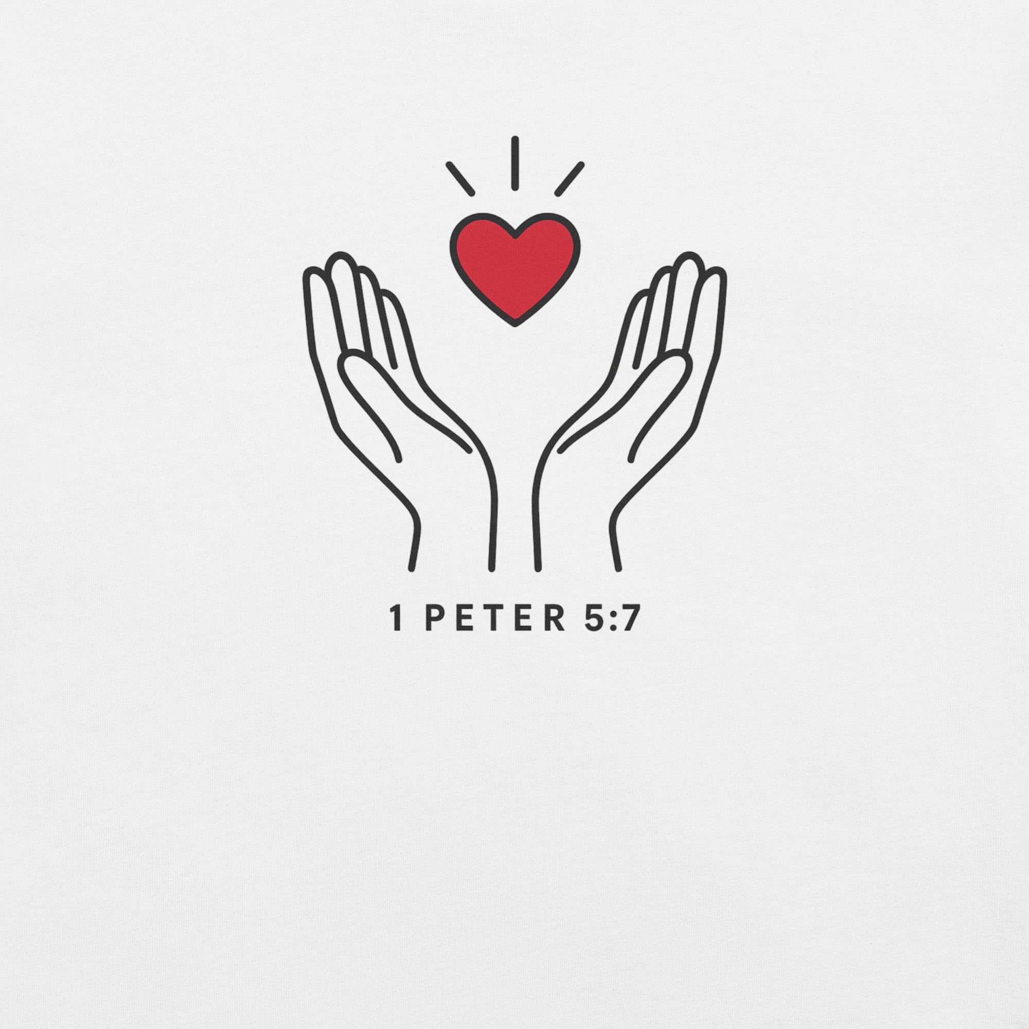 1 Peter 5:7 Minimalist Graphic Tee - Unisex Christian Shirt