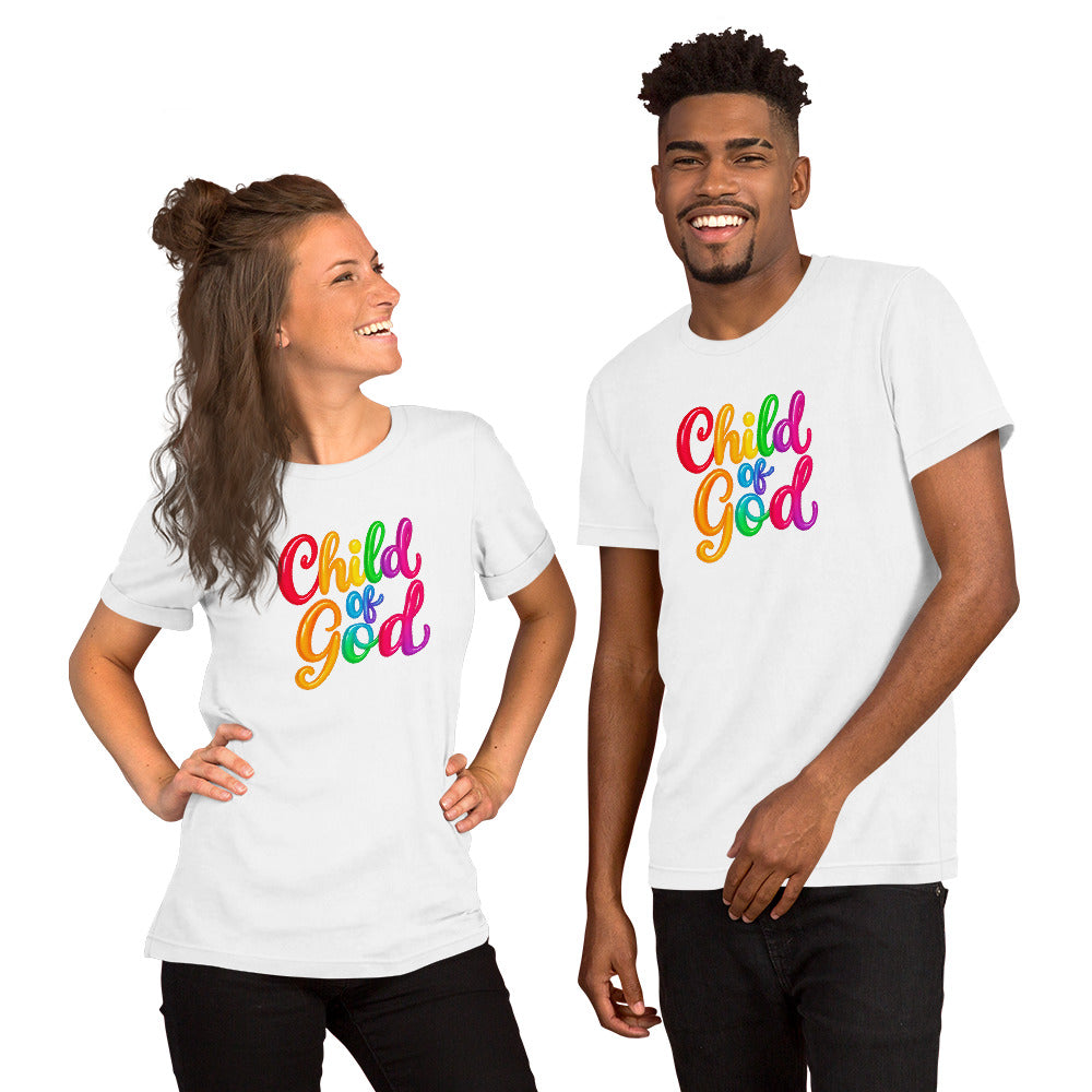 Child of God Rainbow Balloon Graphic Christian Tee