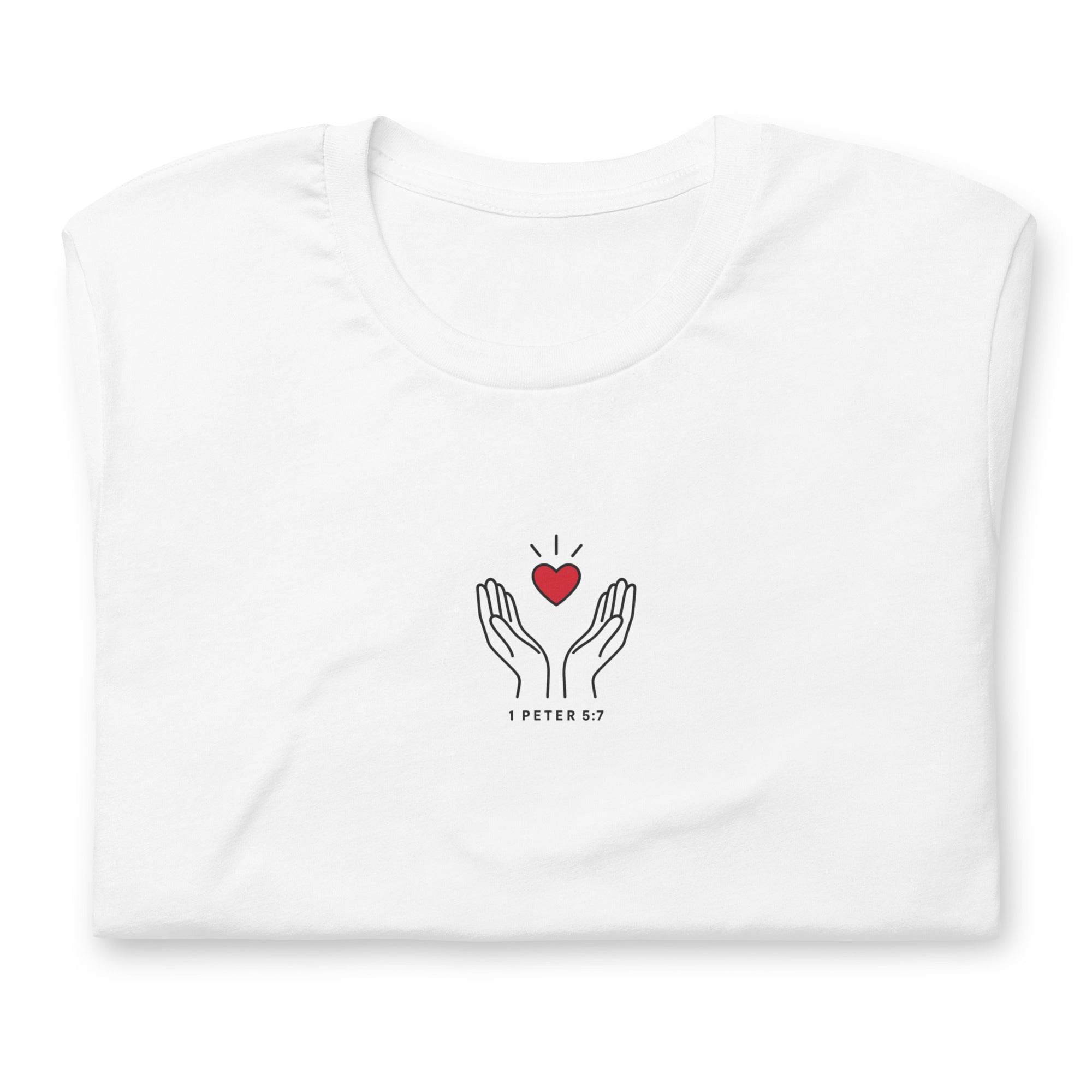 1 Peter 5:7 Minimalist Graphic Tee - Unisex Christian Shirt