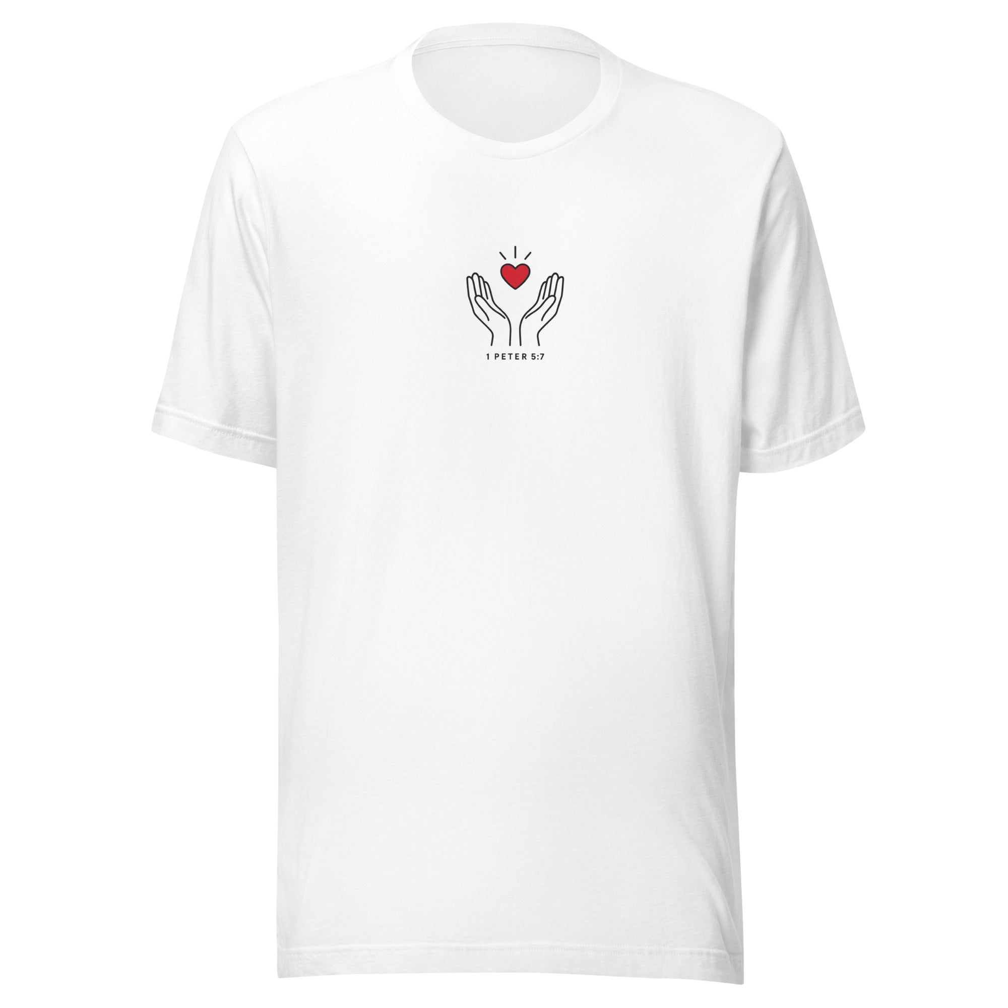 1 Peter 5:7 Minimalist Graphic Tee - Unisex Christian Shirt