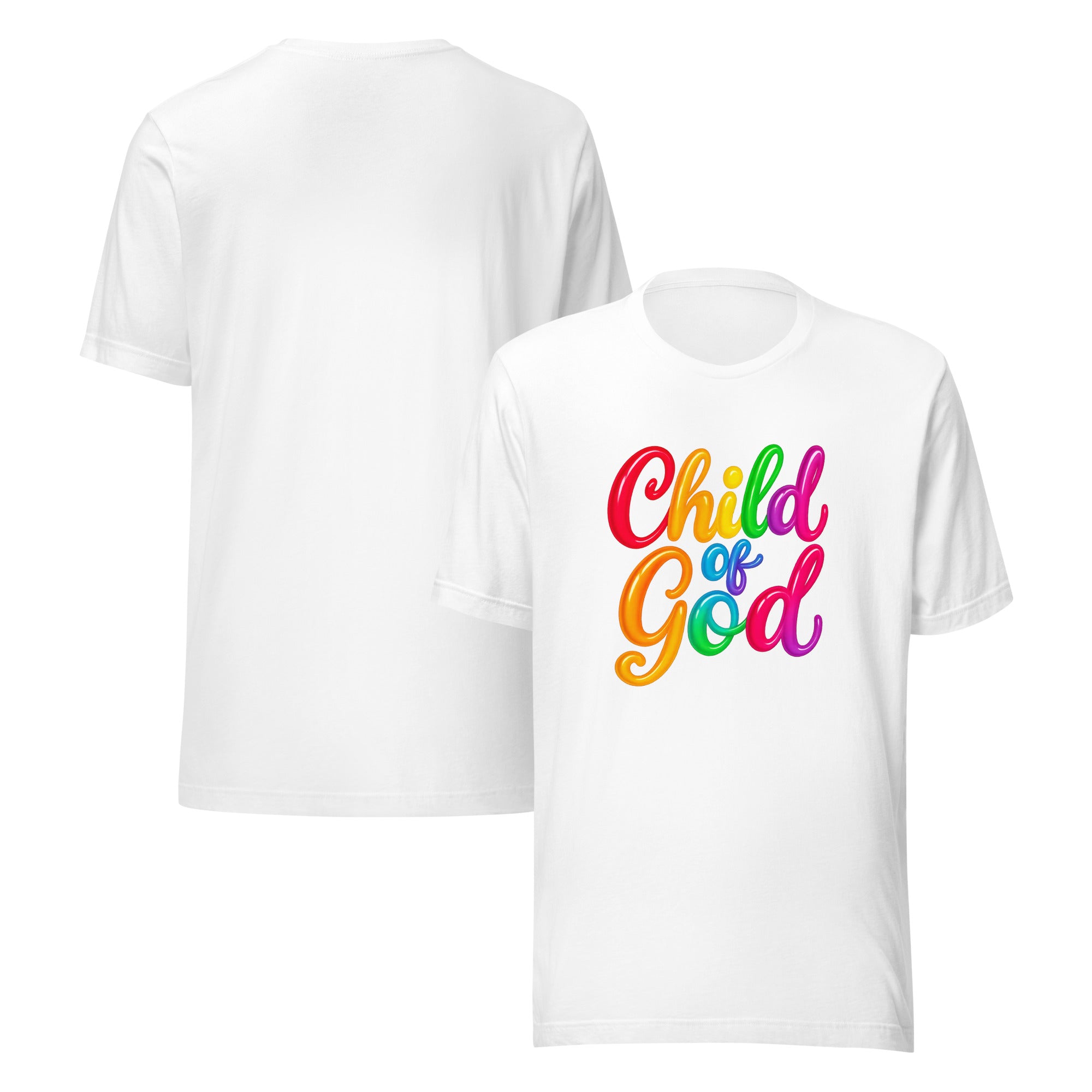 Child of God Rainbow Balloon Graphic Christian Tee