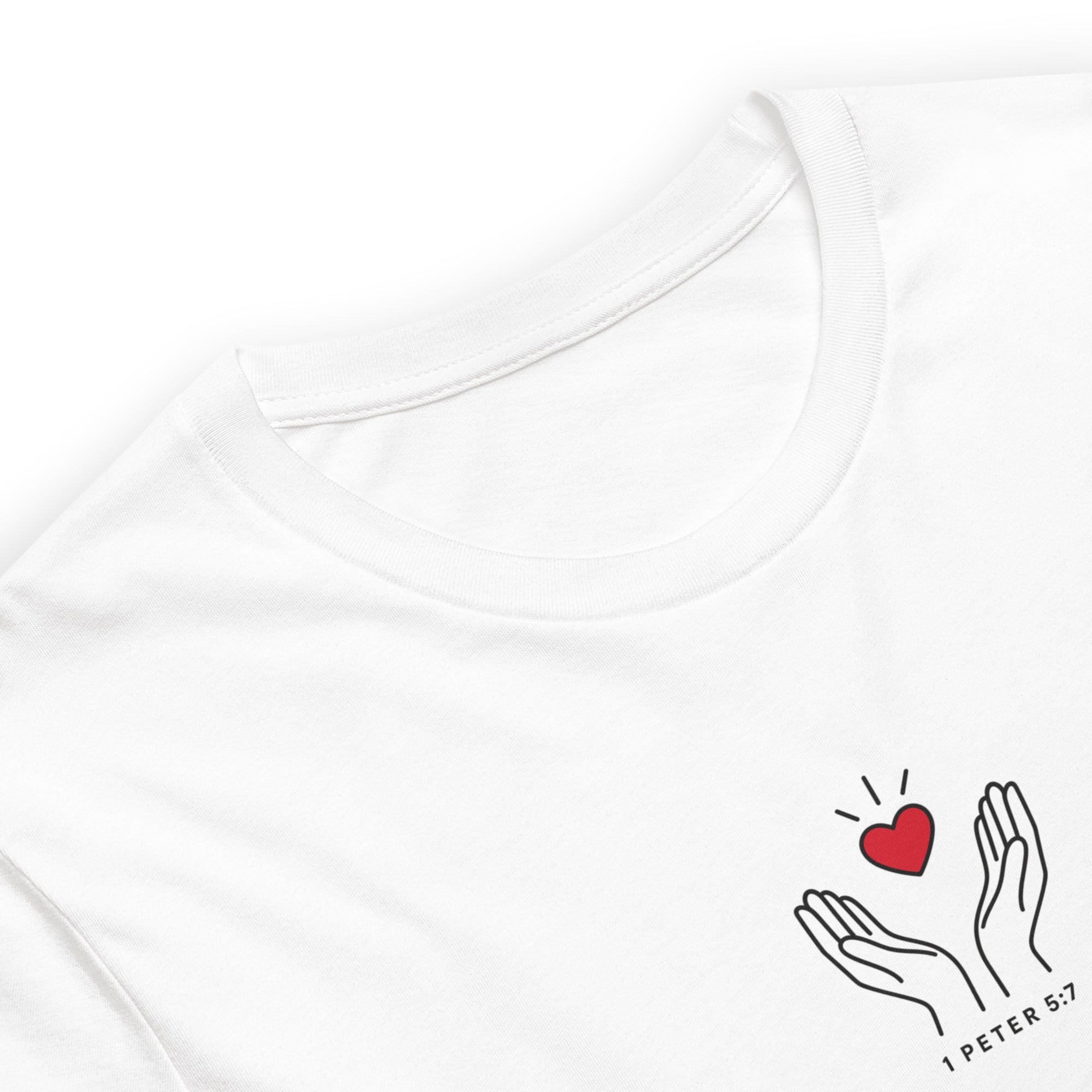 1 Peter 5:7 Minimalist Graphic Tee - Unisex Christian Shirt