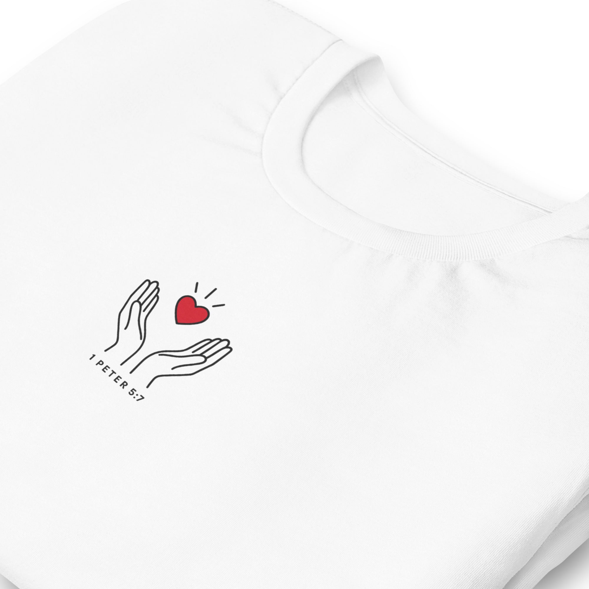 1 Peter 5:7 Minimalist Graphic Tee - Unisex Christian Shirt