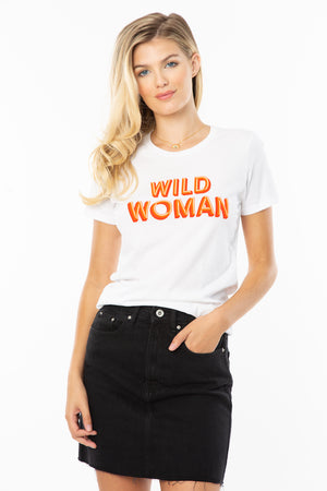 Wild Woman Feminist Graphic Tee - White