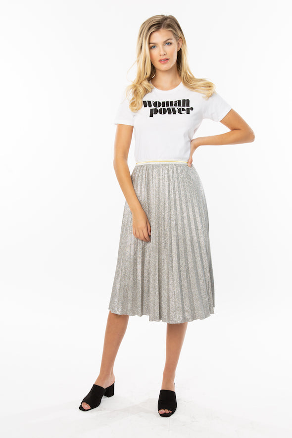 Woman Power Feminist Graphic Tee - White