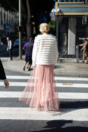 White Furry Fringe Jacket