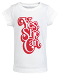 Yes, She Can Toddler Graphic Tee - White