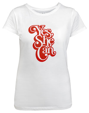 Yes, She Can Youth Graphic Tee - White