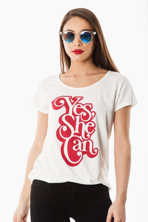 Yes, She Can Feminist Statement Graphic Tee – Skylar Yoo