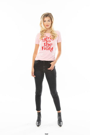 Girls to the Front Feminist Graphic Tee - Pink