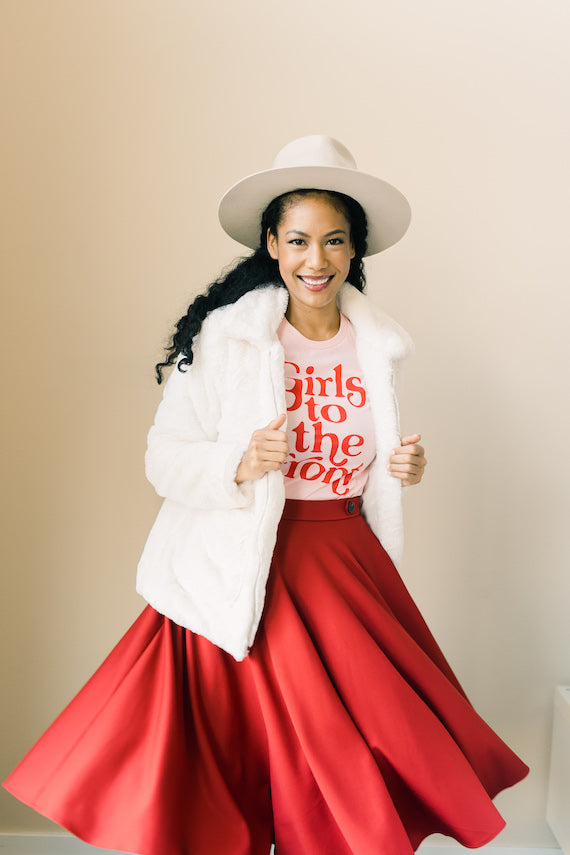 Red Midi Classic Skirt