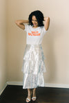 Silver Sequins Tiered Skirt